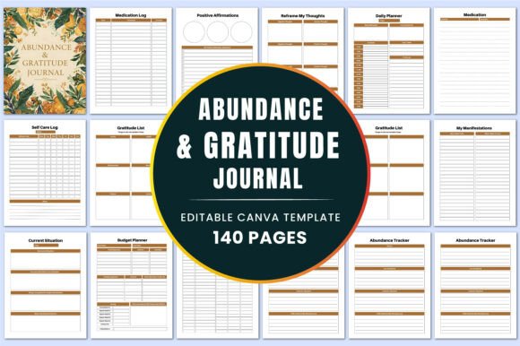 Download Abundance &amp; Gratitude Journal KDP Canva - Rat Collection