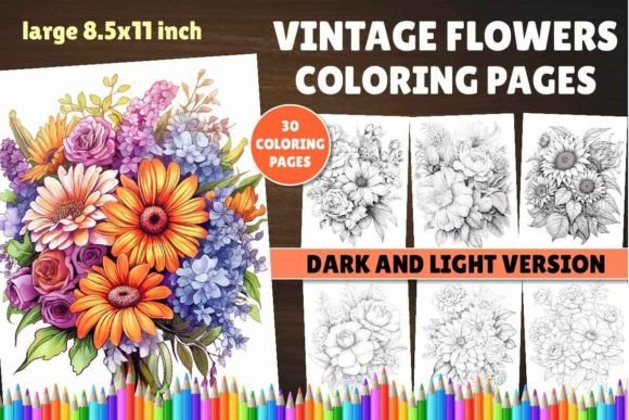 Download Vintage Flowers Coloring Book Pages - Vintage Collection