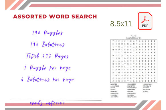 Download Word Search for Kids KDP Template - Kdp template Collection