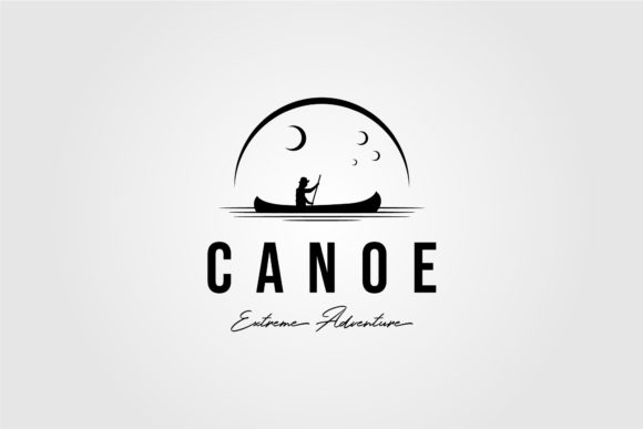 Download Canoe Vintage Logo Paddle Outdoor Vector - Vintage Collection