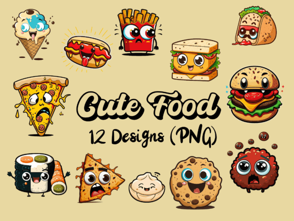 Download Sweet Faces: Cute Food Illustrations - Rat Collection