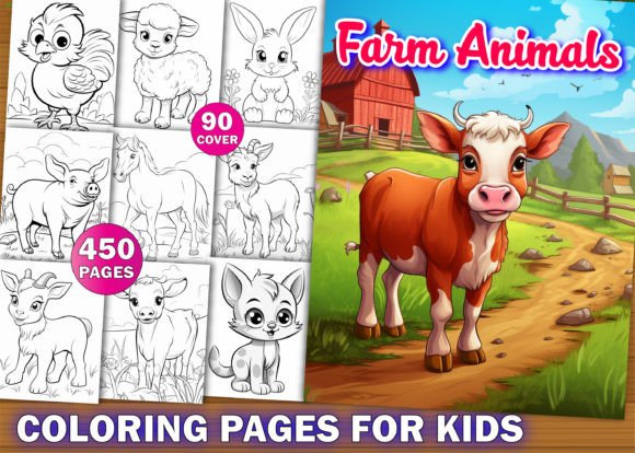 Download 450 Cute Farm Animals Coloring Pages KDP - Animal Collection