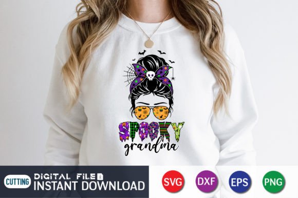 Download Spooky Grandma Messy Bun - Premium Bundle