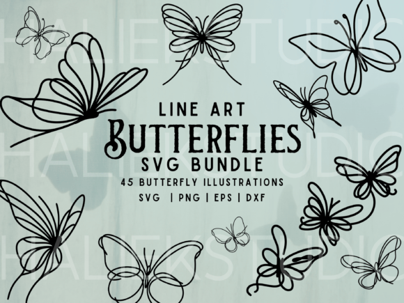 Download Line Art Butterfly SVG Illustrations - Rat Collection