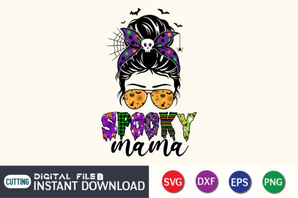 Download Spooky Mama Messy Bun - Premium Bundle