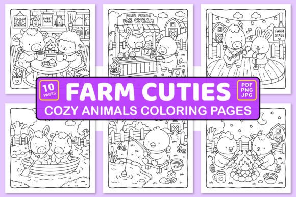 Download Farm Cuties Cozy Animals Coloring Pages - Animal Collection
